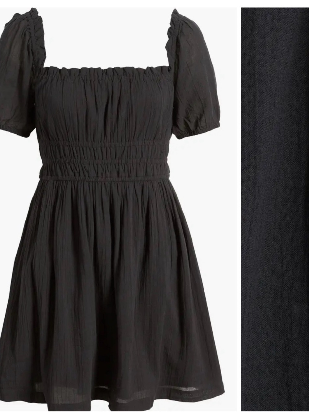 Shirred Puff Sleeve Prairie Dress, Black, Small BP/ Nordstrom